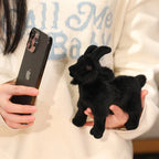 18cm Plush Black White Goat Pendant Toy-3