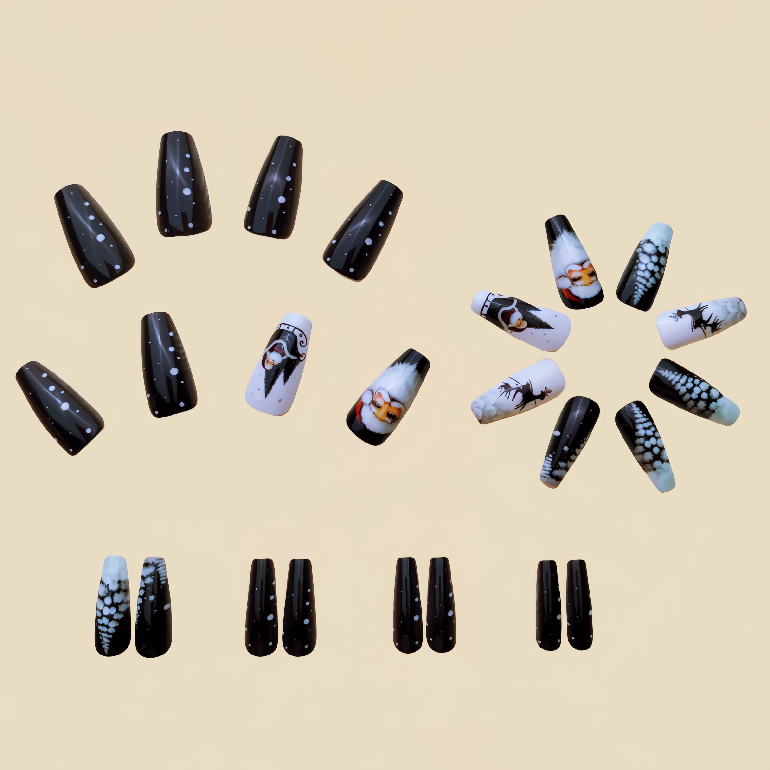 Black Glossy Press-on Nails Set-2